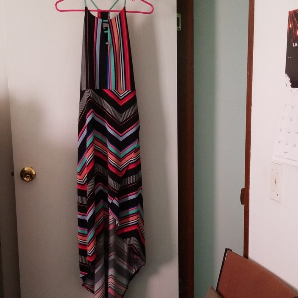 Mulicolor Chevron high low maxi